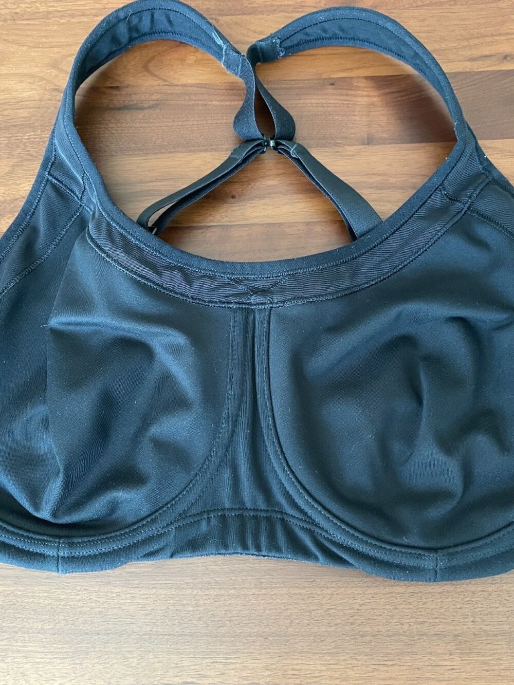 SYROKAN Black High-Impact Underwire Sports Bra Size 38D